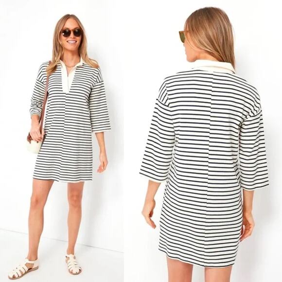 Tuckernuck Navy Stripe Ashton Knit Polo Mini Shift Dress size XS - Picture 16 of 16